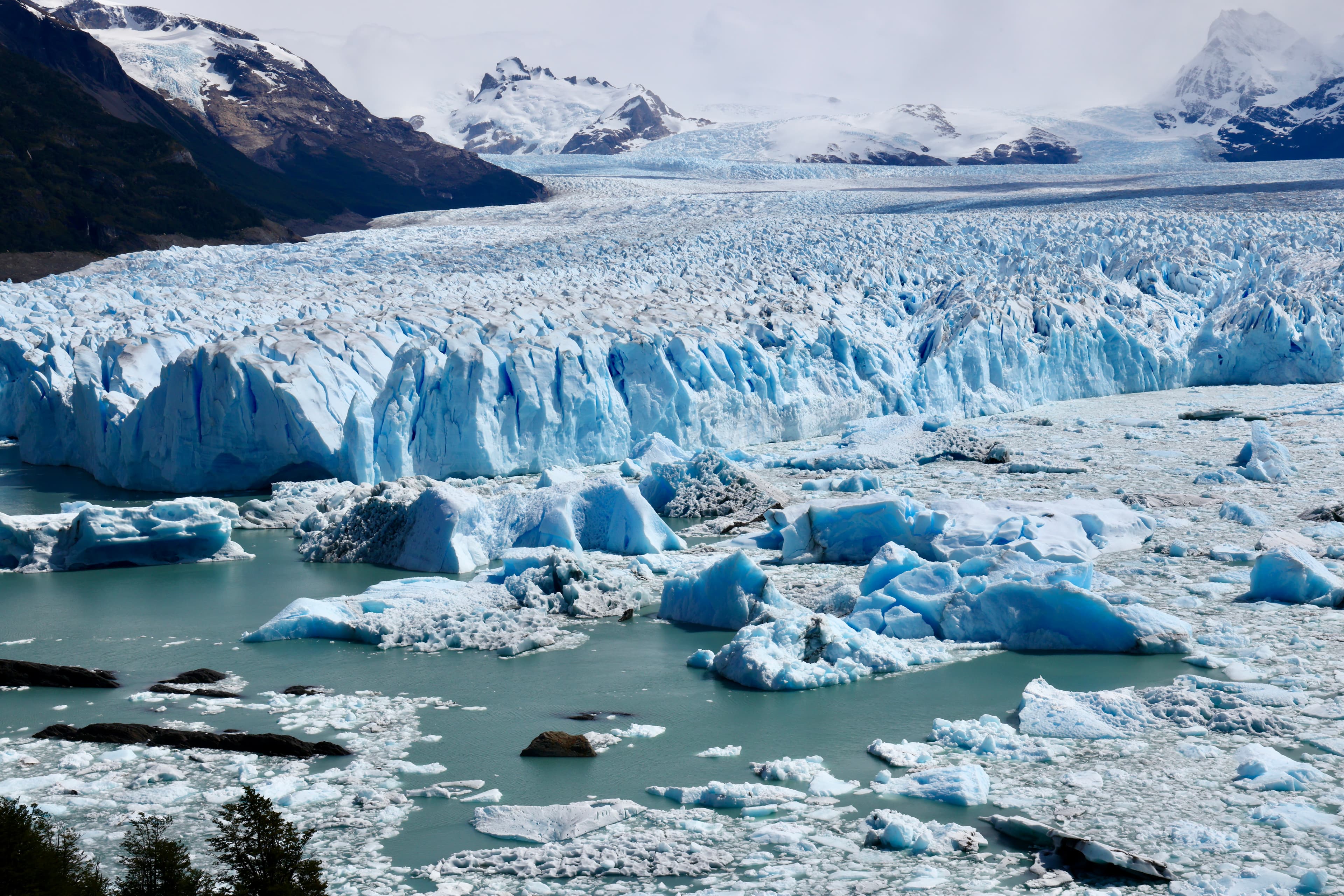 Perito Moreno Glacier panorama with icebergs, Patagonia